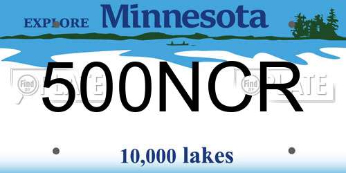 500NCR Minnesota License Plate