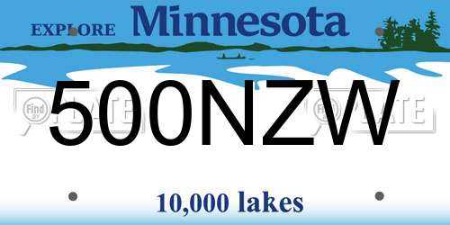 500NZW Minnesota License Plate