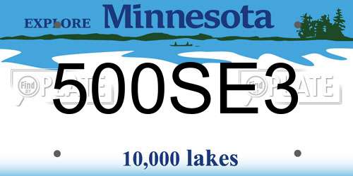 500SE3 Minnesota License Plate