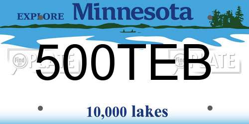 500TEB Minnesota License Plate