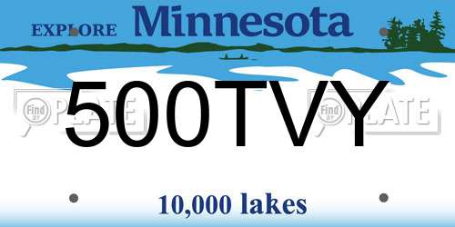 500TVY Minnesota License Plate