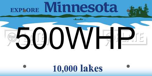 500WHP Minnesota License Plate