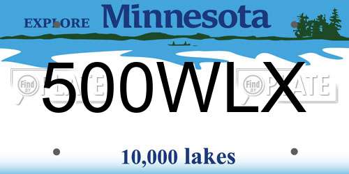 500WLX Minnesota License Plate