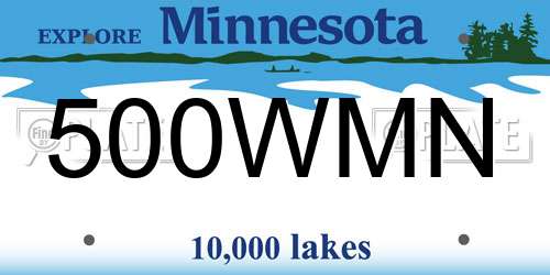 500WMN Minnesota License Plate