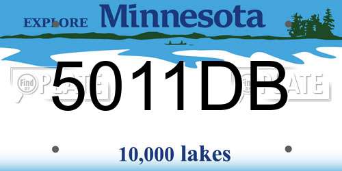 5011DB Minnesota License Plate