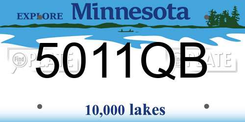 5011QB Minnesota License Plate