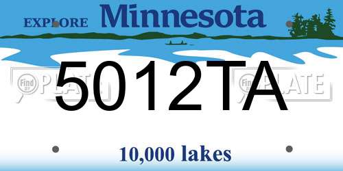 5012TA Minnesota License Plate