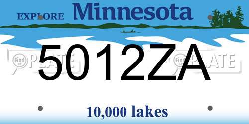 5012ZA Minnesota License Plate