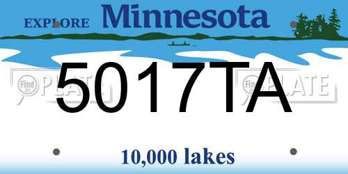 5017TA Minnesota License Plate