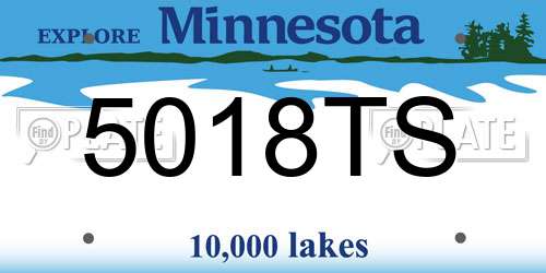 5018TS Minnesota License Plate
