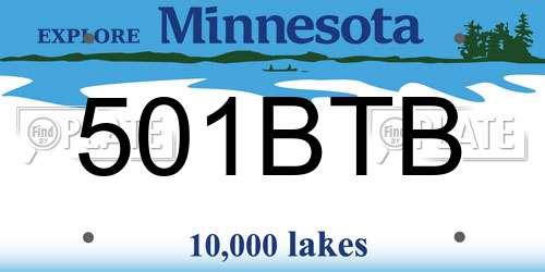 501BTB Minnesota License Plate
