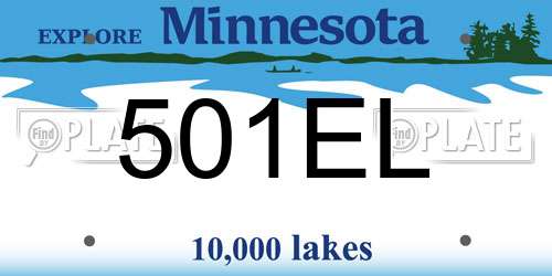 501EL Minnesota License Plate