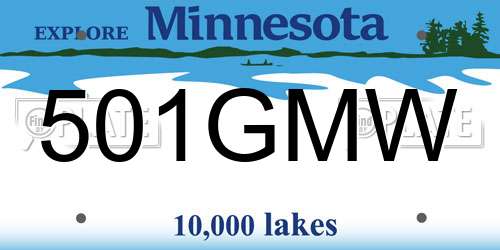 501GMW Minnesota License Plate