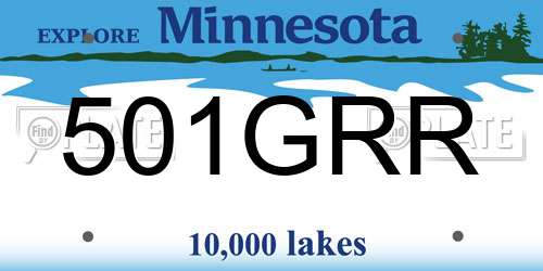 501GRR Minnesota License Plate