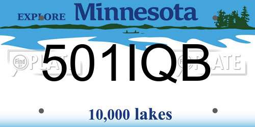 501IQB Minnesota License Plate