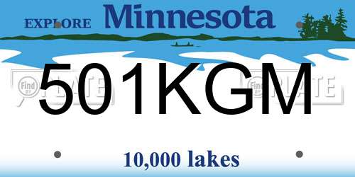 501KGM Minnesota License Plate