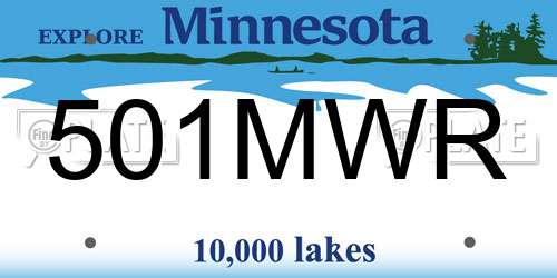 501MWR Minnesota License Plate