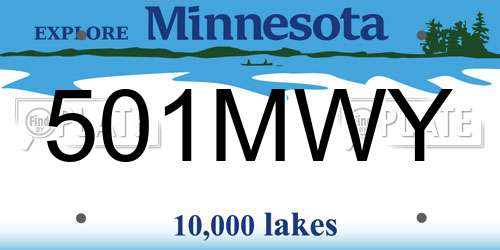 501MWY Minnesota License Plate