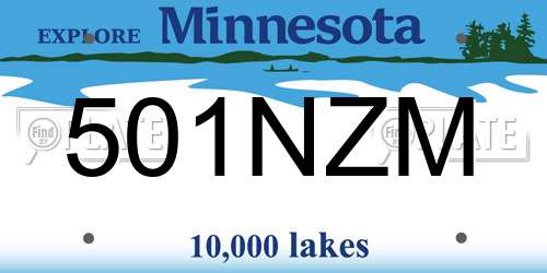 501NZM Minnesota License Plate
