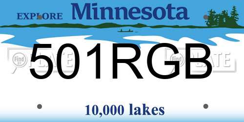 501RGB Minnesota License Plate