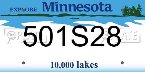 501S28 Minnesota License Plate