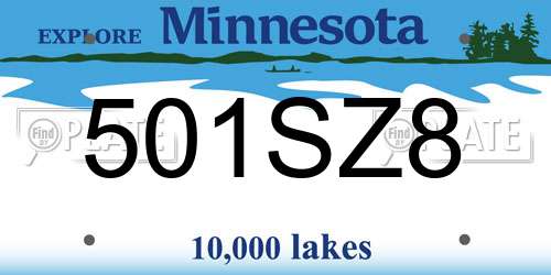 501SZ8 Minnesota License Plate