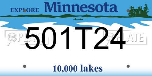 501T24 Minnesota License Plate