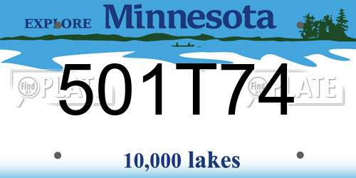 501T74 Minnesota License Plate