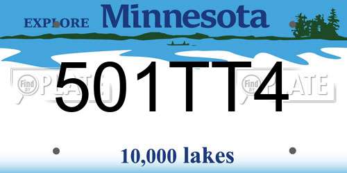 501TT4 Minnesota License Plate