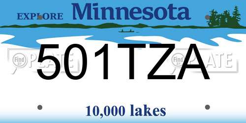 501TZA Minnesota License Plate