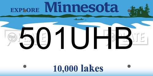 501UHB Minnesota License Plate