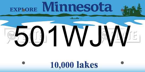 501WJW Minnesota License Plate