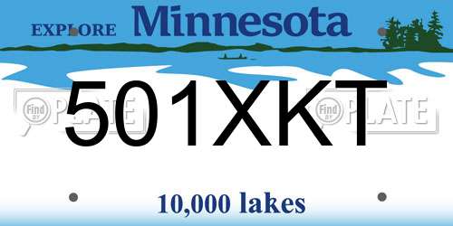 501XKT Minnesota License Plate