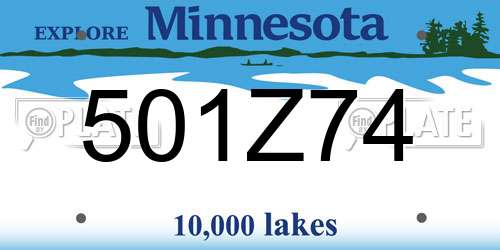501Z74 Minnesota License Plate