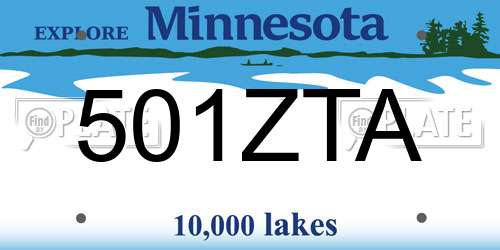 501ZTA Minnesota License Plate