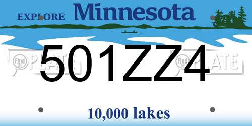 501ZZ4 Minnesota License Plate