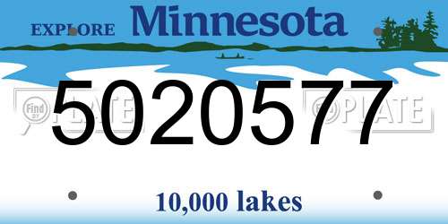 5020577 Minnesota License Plate
