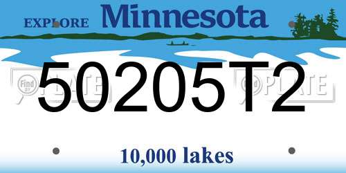 50205T2 Minnesota License Plate