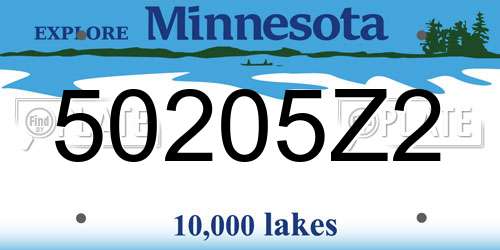 50205Z2 Minnesota License Plate
