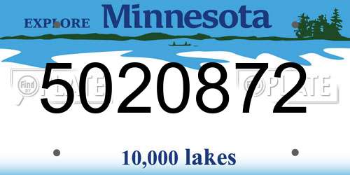 5020872 Minnesota License Plate