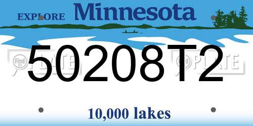 50208T2 Minnesota License Plate