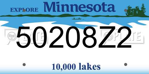 50208Z2 Minnesota License Plate