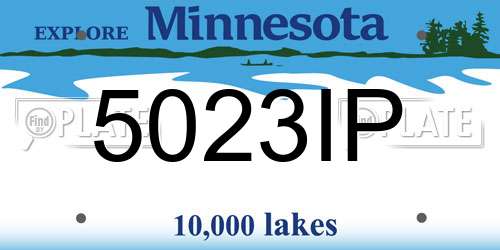 5023IP Minnesota License Plate