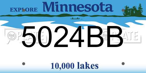 5024BB Minnesota License Plate