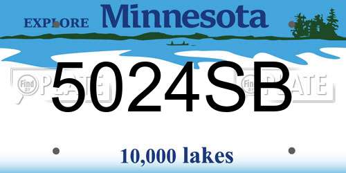 5024SB Minnesota License Plate