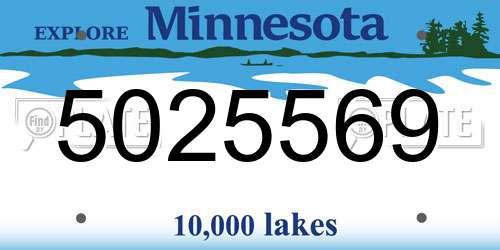 5025569 Minnesota License Plate