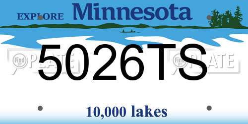 5026TS Minnesota License Plate
