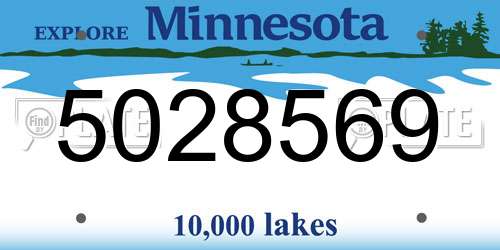 5028569 Minnesota License Plate