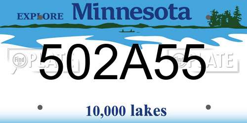 502A55 Minnesota License Plate