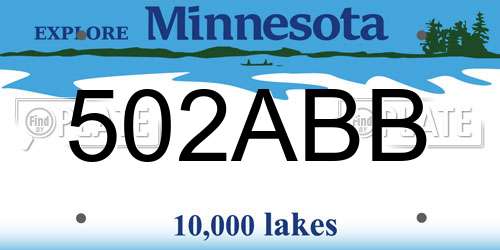 502ABB Minnesota License Plate